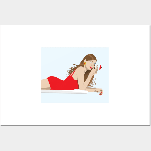 Women on a Diving Board Wall Art by DickinsonDesign